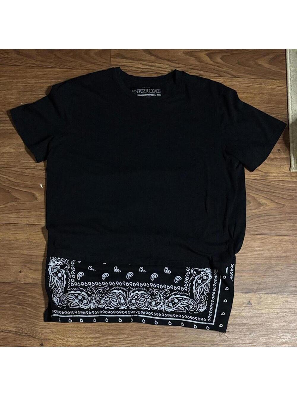 The Narrows Black Short Sleeve Bandana Hen Shirt Mini Dress Baddie Brat Biker